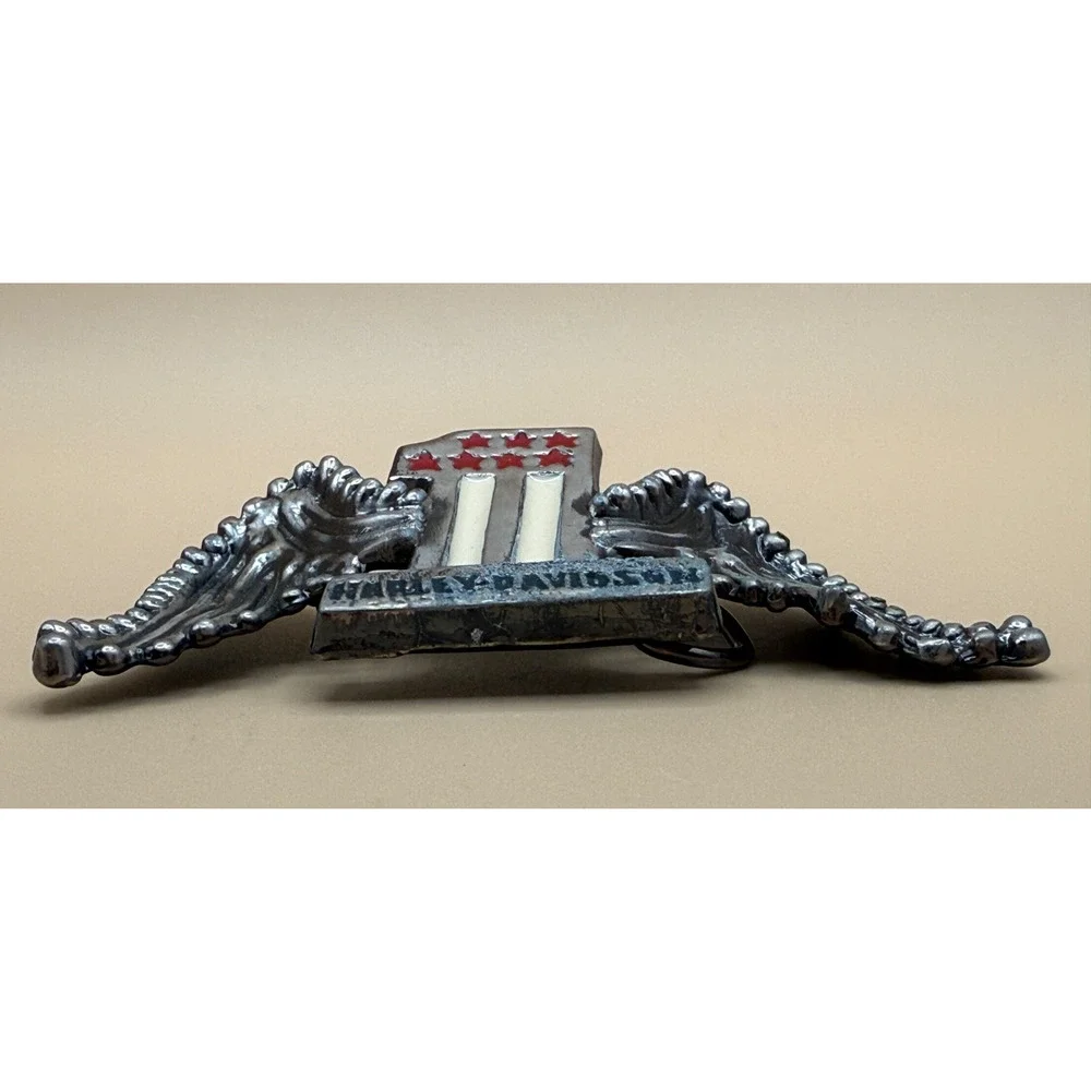 Vintage Harley-Davidson Winged Belt Buckle 5” Metal Biker Motorcycle